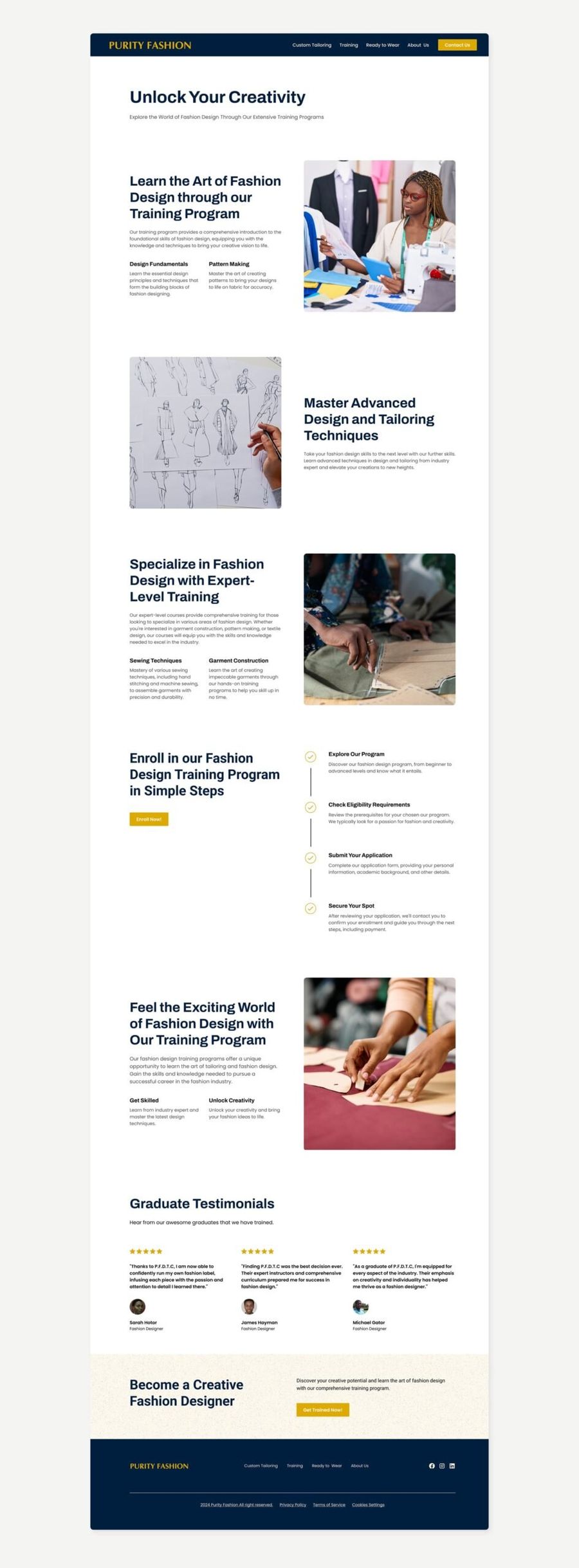 Fashion design training page