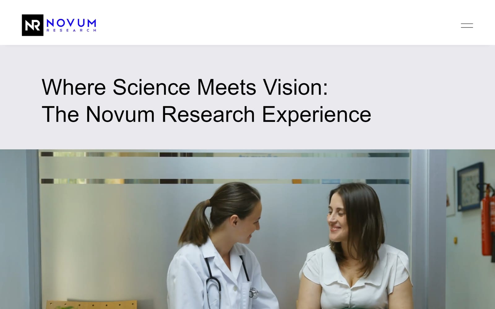The previous Novum Research homepage