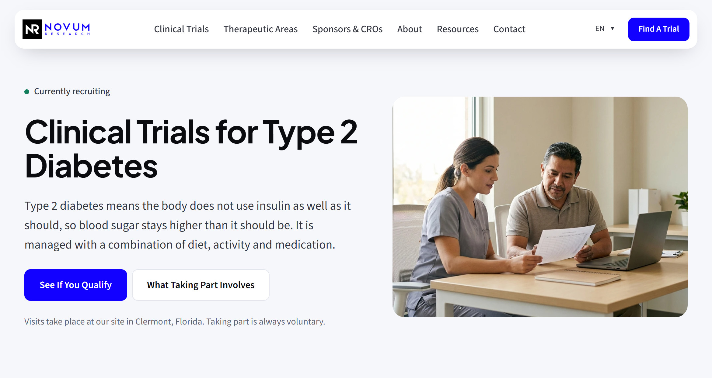 A condition page for type 2 diabetes