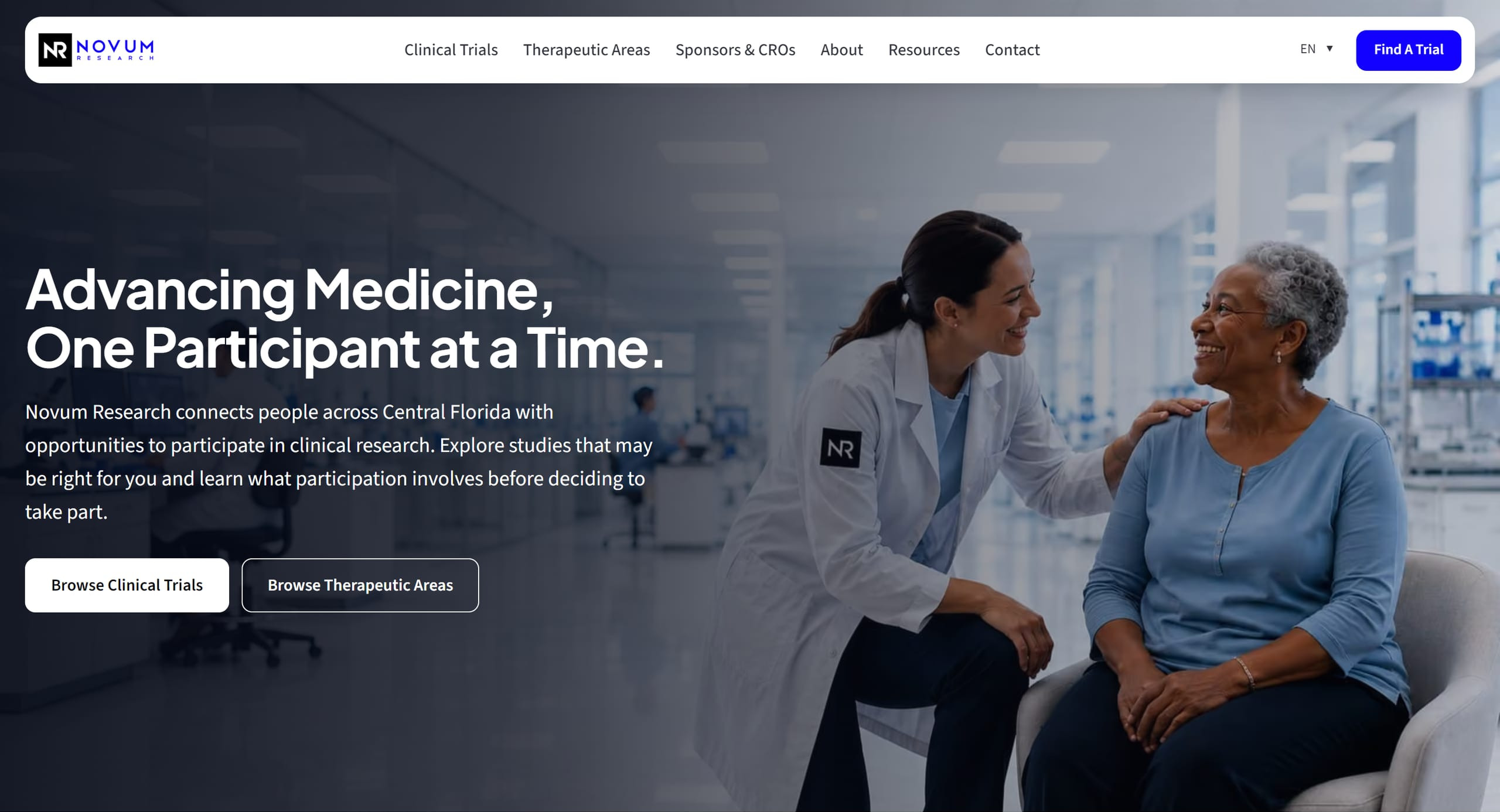 The new Novum Research homepage