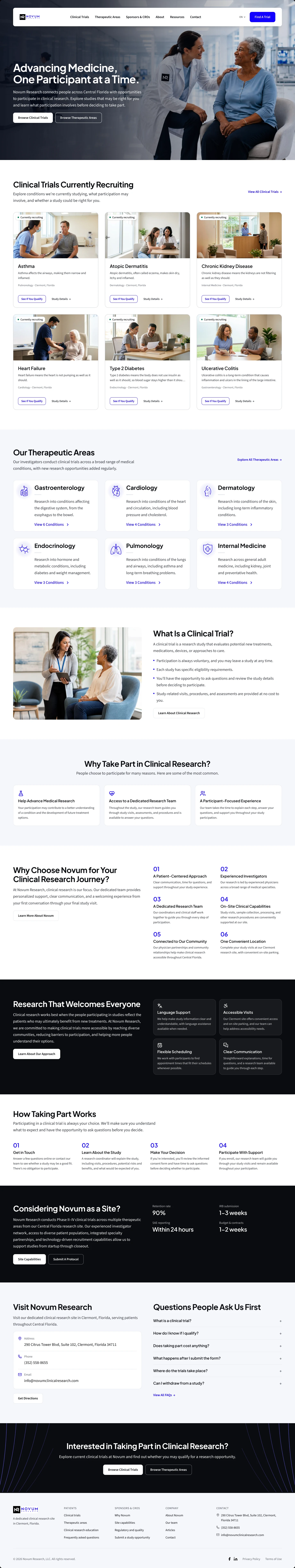 The full Homepage page