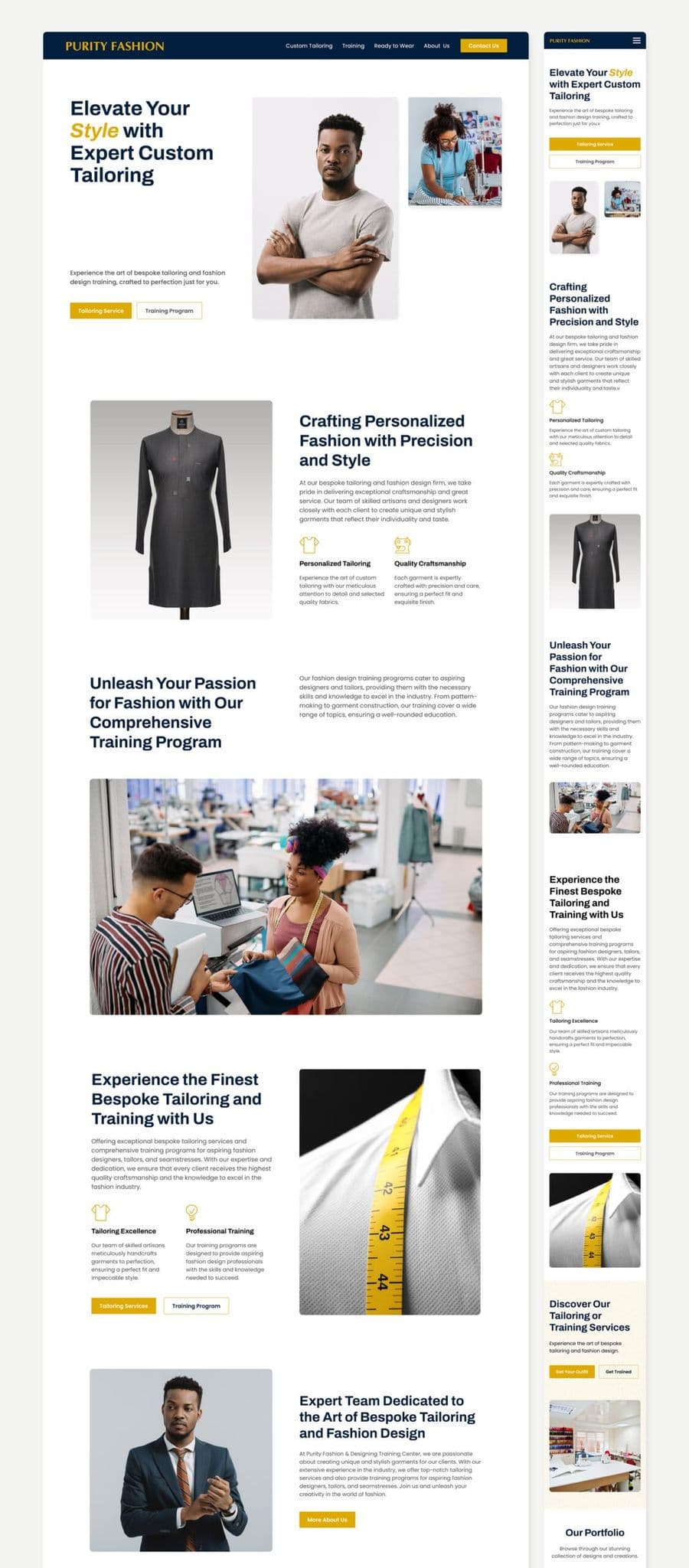 Purity Fashion homepage