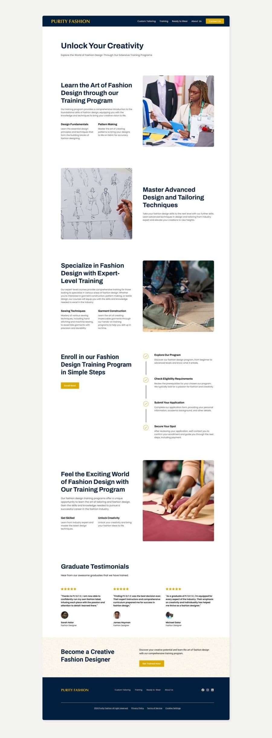 Fashion design training page